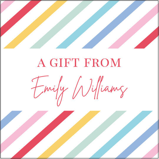 Colorful Stripes Square Gift Stickers